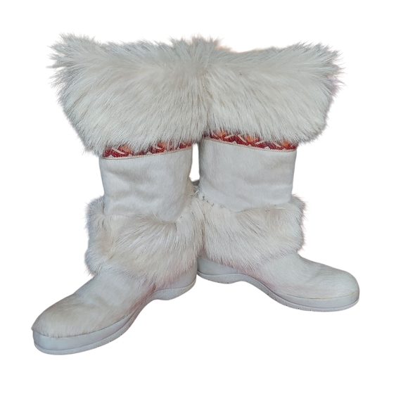 Vintage Tecnica Goat Fur Sherpa Lined Apres Ski Boots Italy Women's Size 9 US - Picture 12 of 16